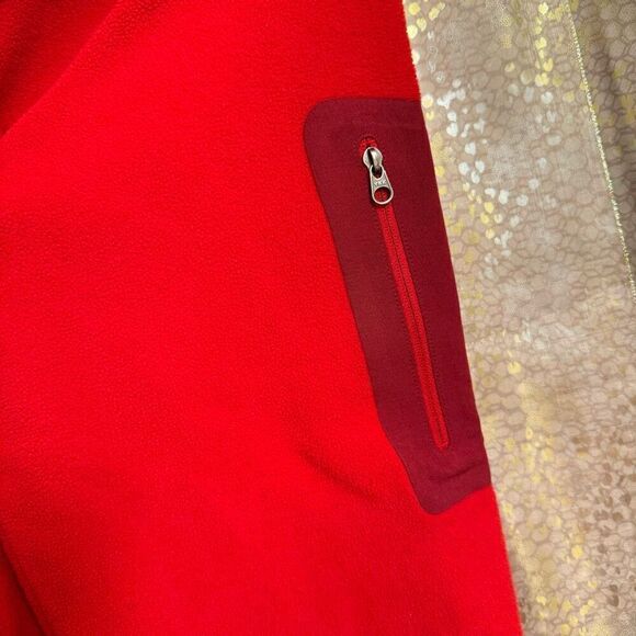Vintage 2000's Marmot Polartec Red Fleece Pullover Quarter Zip Med - Picture 5 of 8